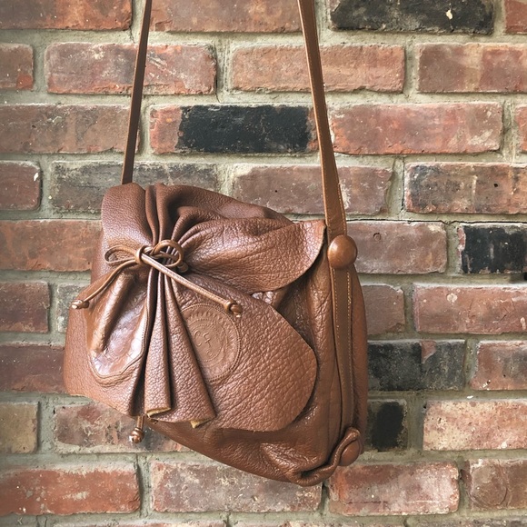 Carlos Falchi vintage brown Buffalo leather signature tote - Picture 2 of 16